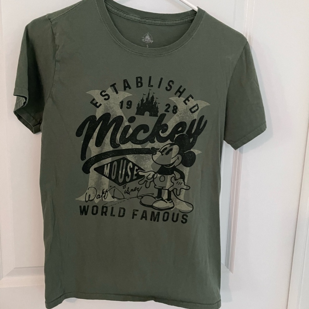 Vintage Disney Mickey Mouse Ladies T-Shirt - Dark Green